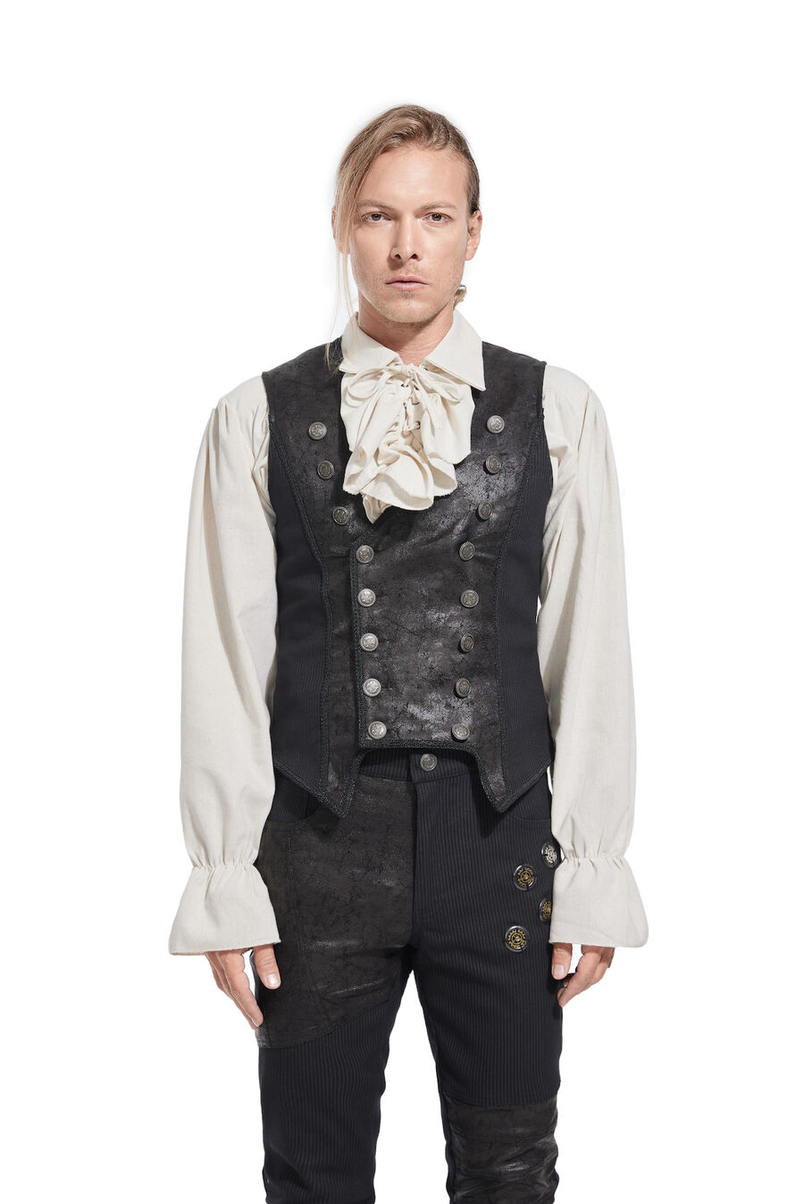 Gilet steampunk à rayure pour homme