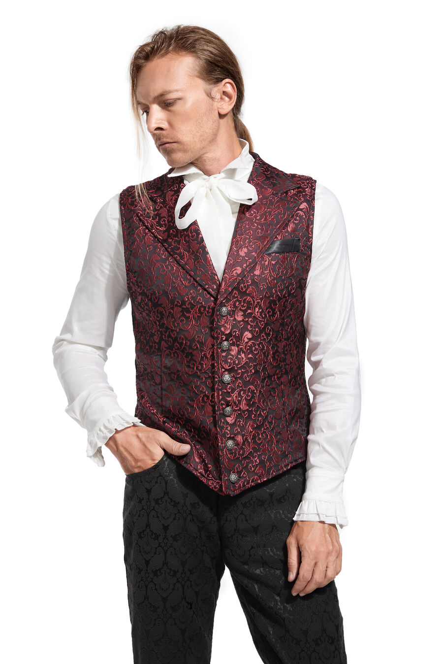Gilet Homme  Brocard  rouge