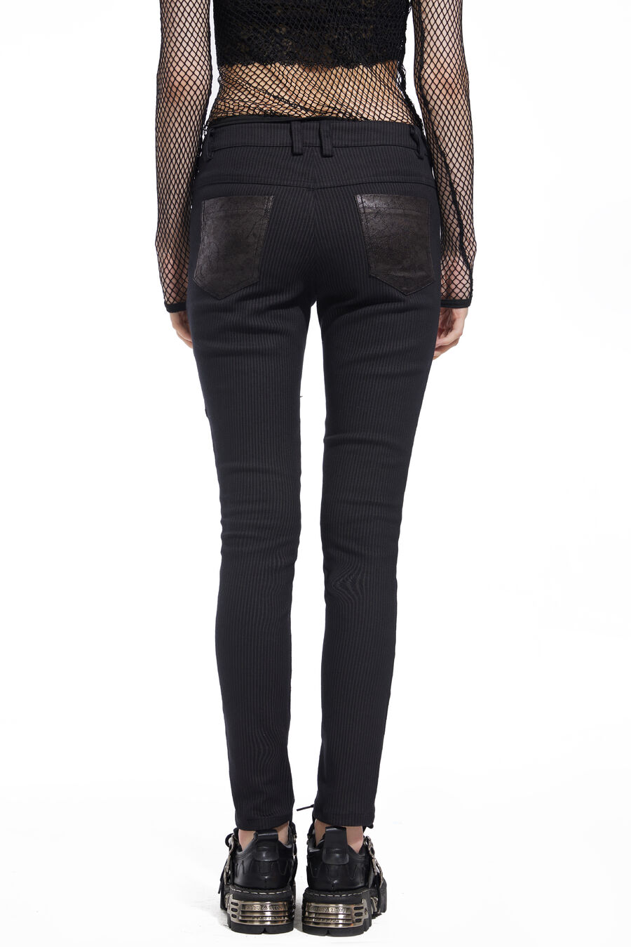 photo n&deg;7 : Pantalon steampunk femme ray&eacute; en coton stretch