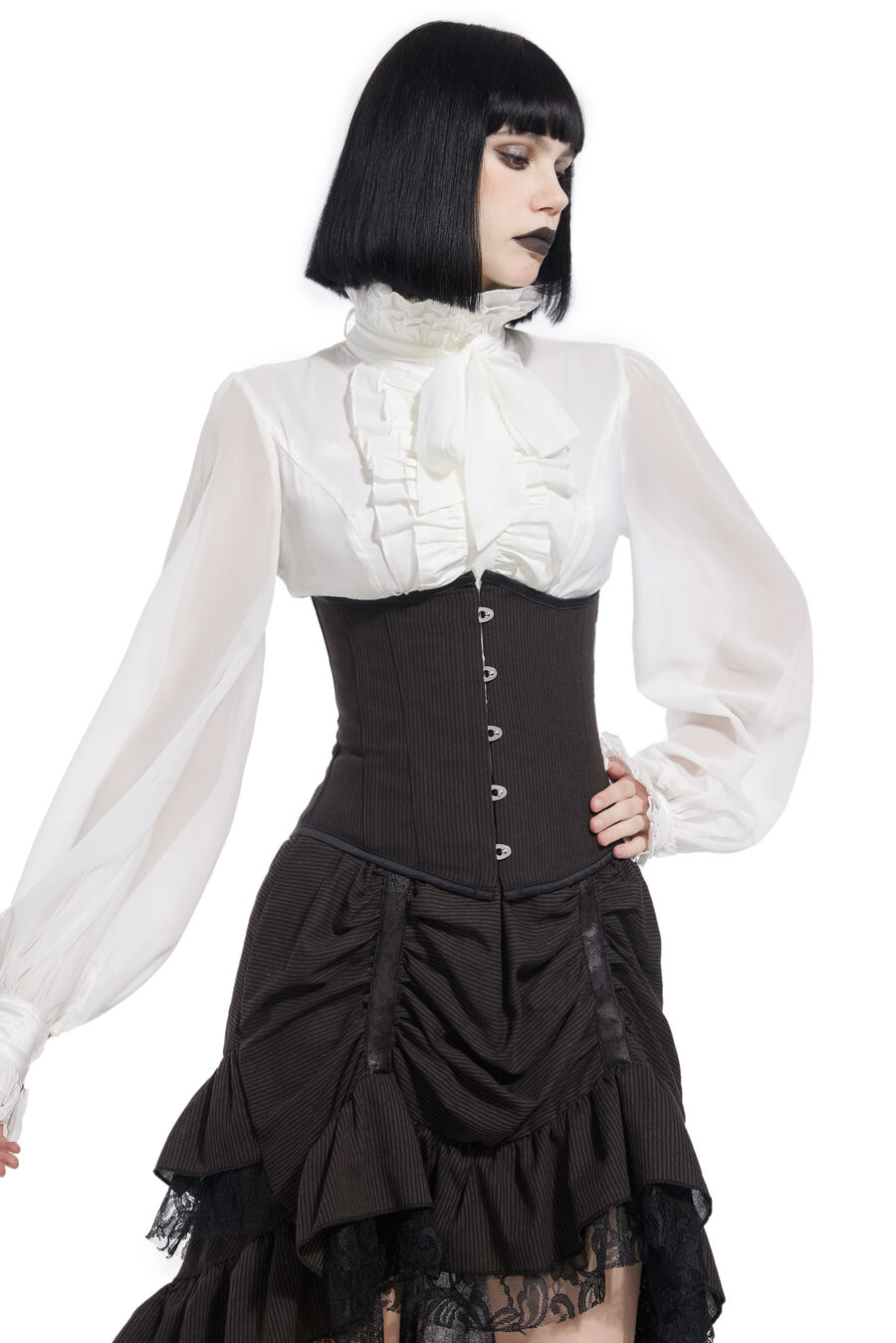 photo n&deg;3 : serre-taille Sexy a rayures marron