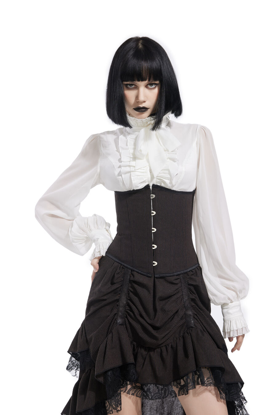 serre-taille Sexy a rayures marron