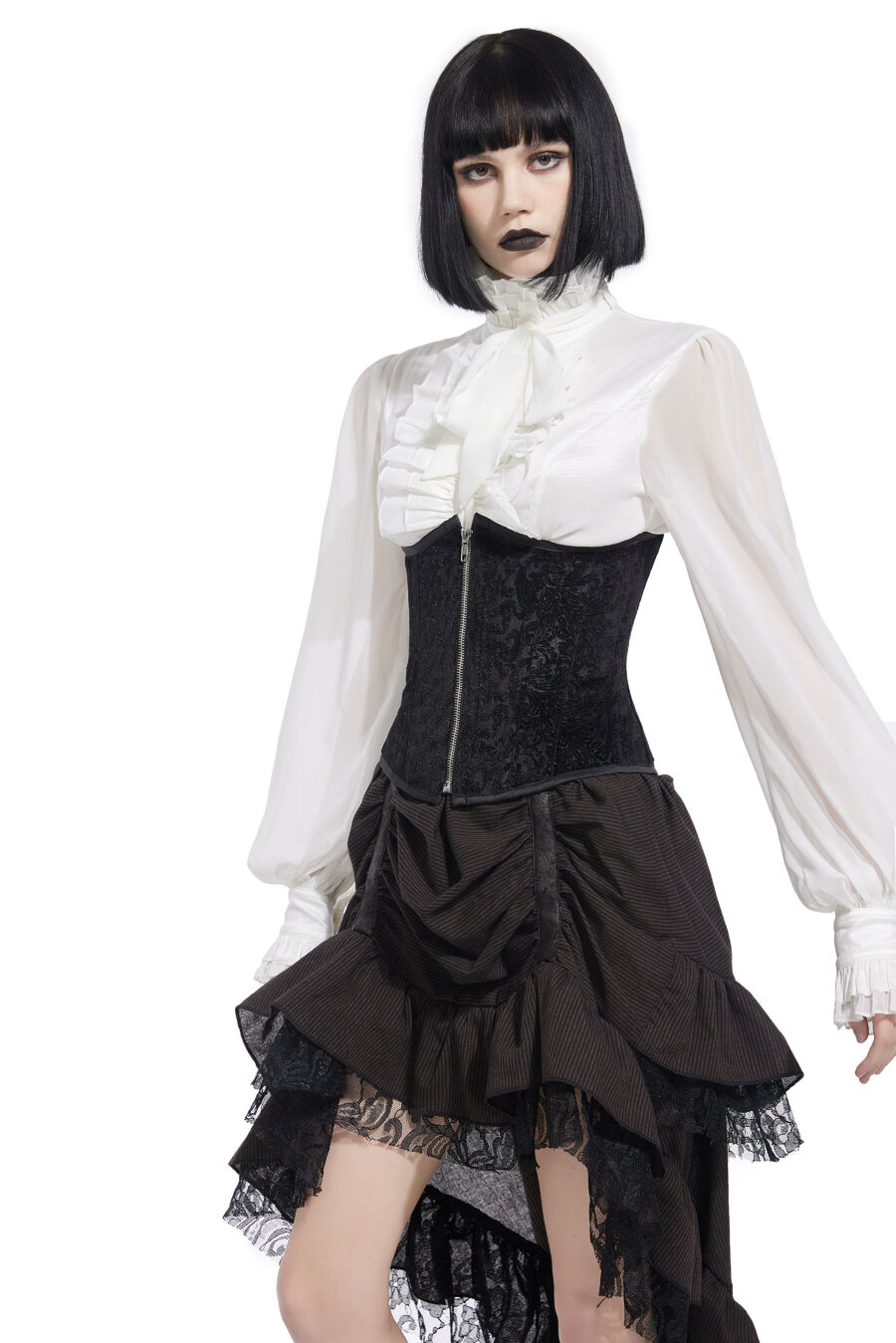 photo n&deg;4 : Corset Sexy Glamour Velours noir