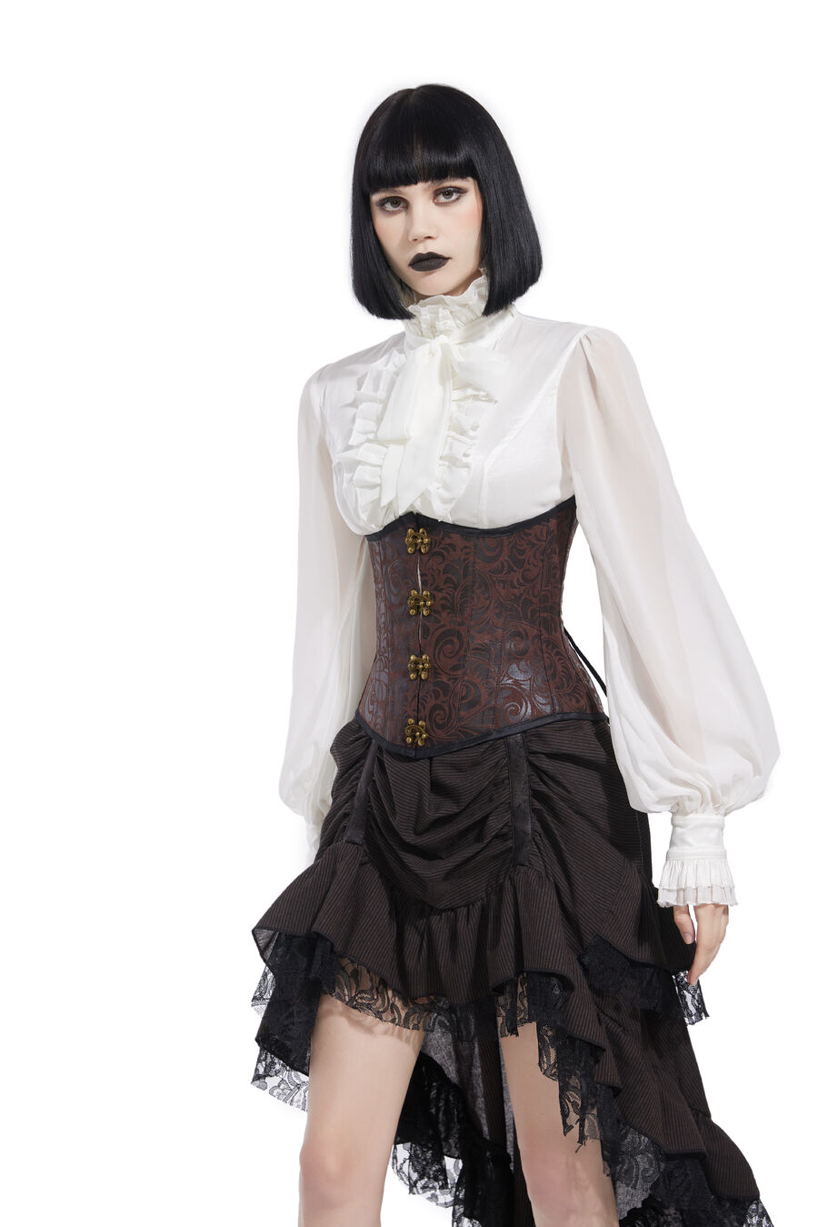 photo n&deg;2 : Corset Sexy Glamour La&ccedil;age imprimer noir