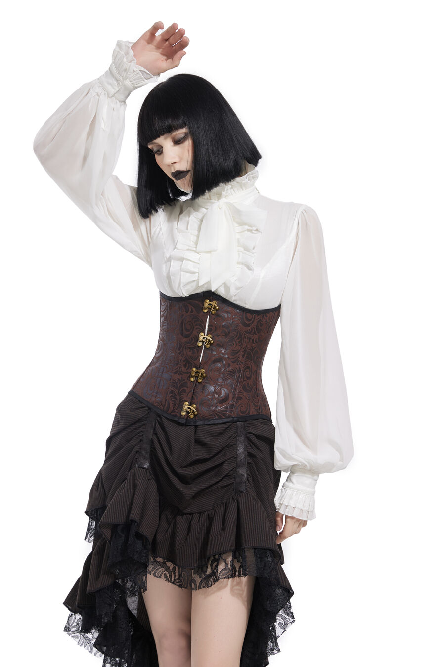 Corset Sexy Glamour La&ccedil;age imprimer noir