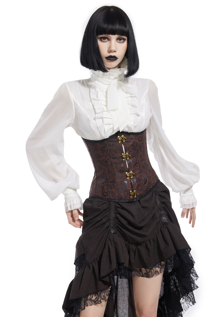 photo n&deg;4 : Corset Sexy Glamour La&ccedil;age imprimer noir