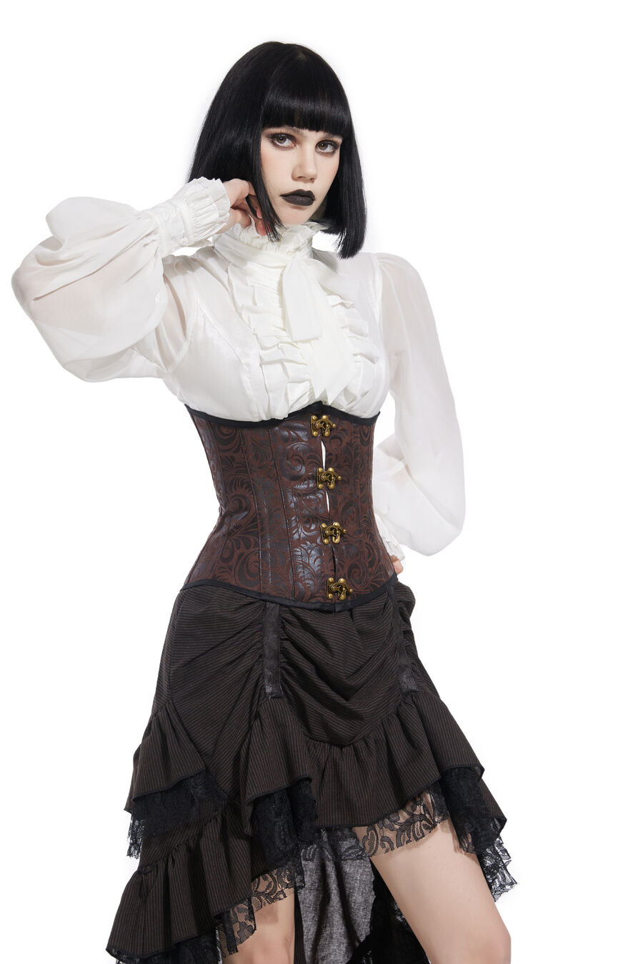 photo n&deg;5 : Corset Sexy Glamour La&ccedil;age imprimer noir