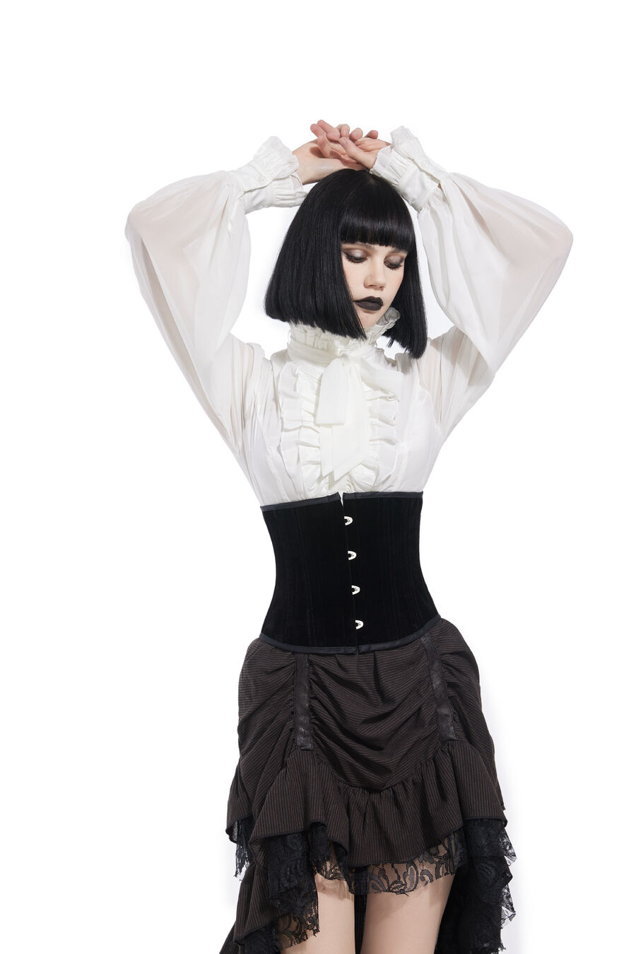 photo n°5 : serre-taille Sexy Glamour Laçage Velours noir