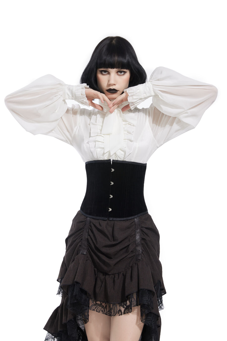 photo n°2 : serre-taille Sexy Glamour Laçage Velours noir