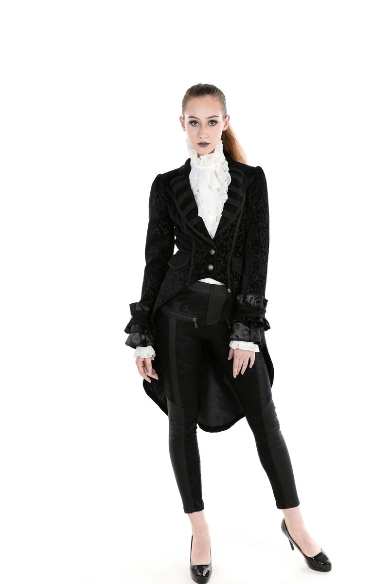Manteau gothique romantique en velour noir