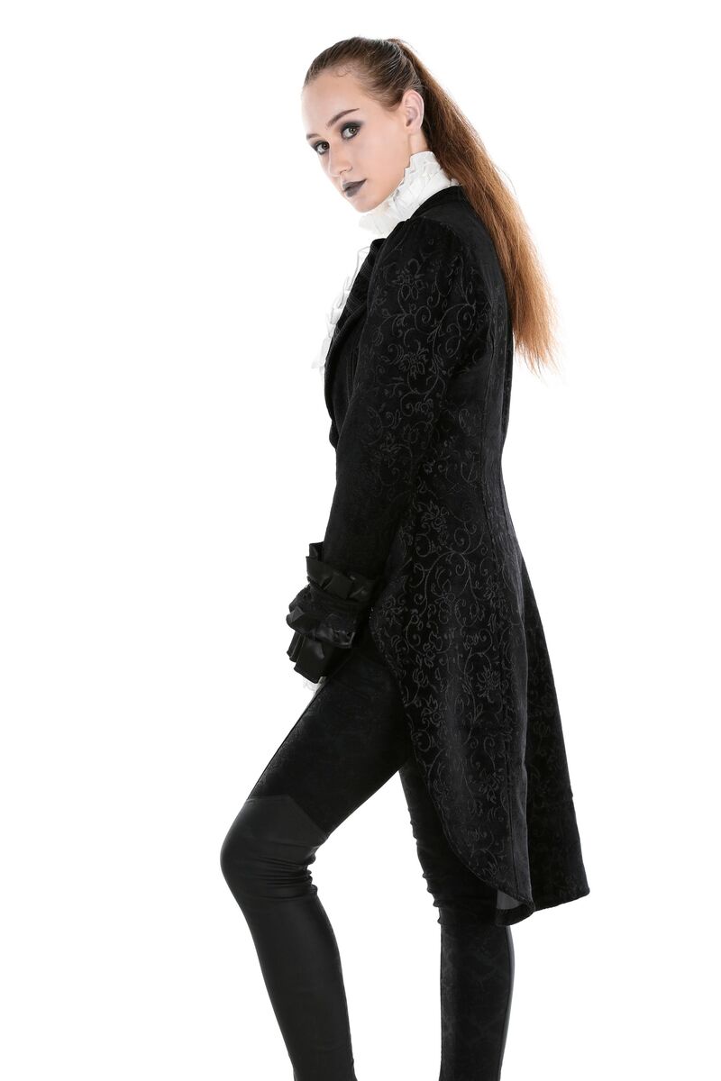 photo n&deg;2 : Manteau gothique romantique en velour noir