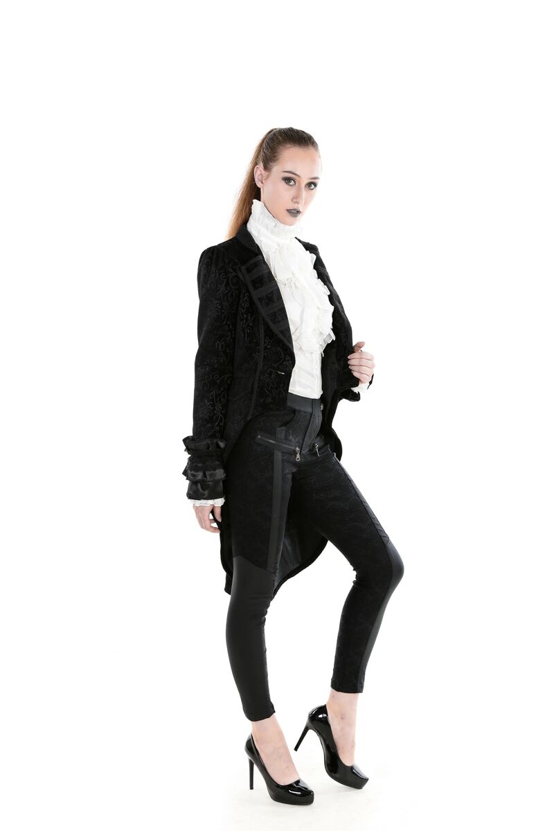 photo n&deg;3 : Manteau gothique romantique en velour noir