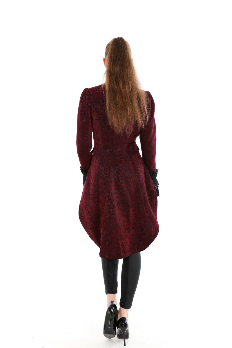 photo n&deg;5 : Manteau gothique romantique en velour rouge