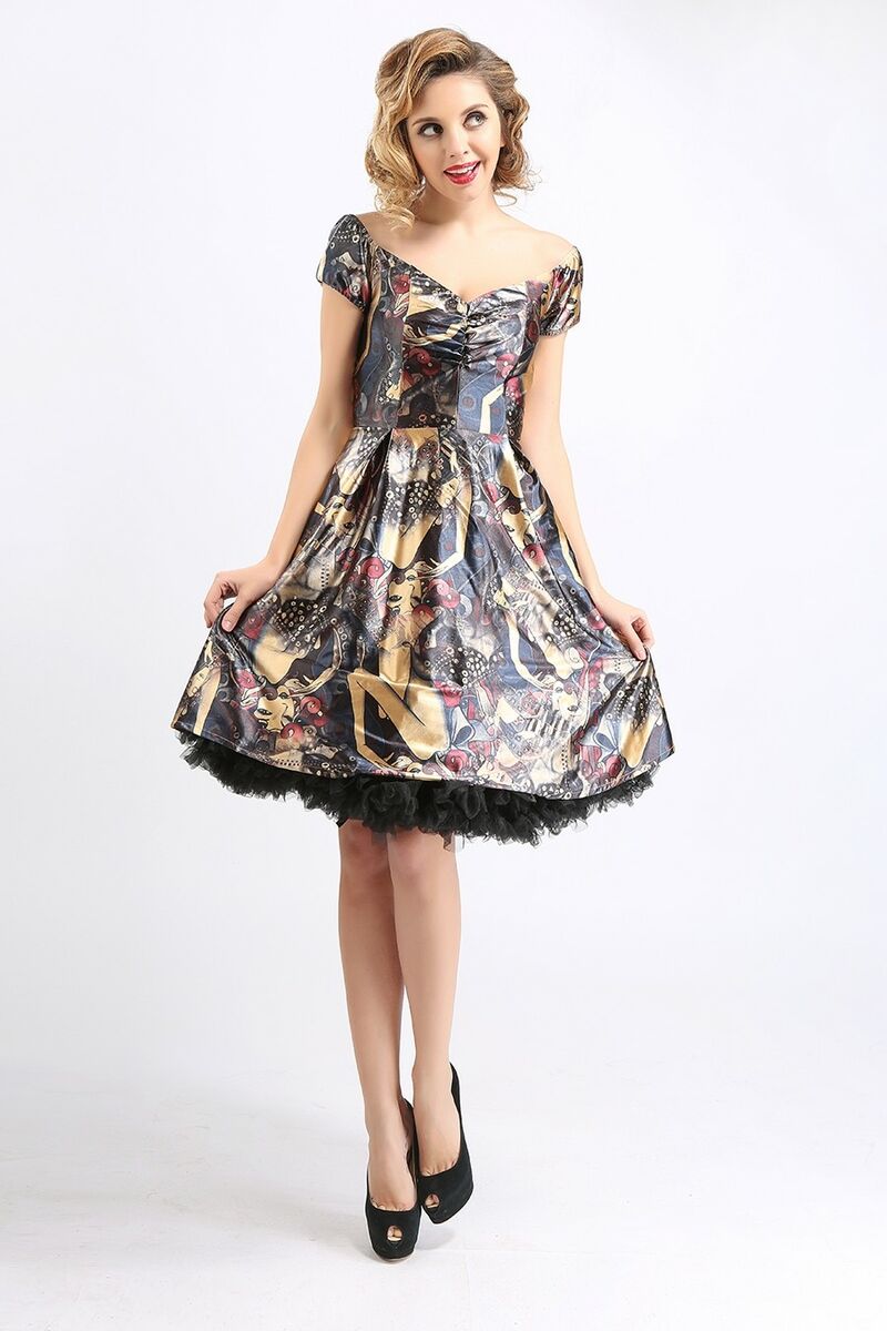 Robe De Noël Pour Femme Grande Taille - Manches Longues, Col En V, Imprimé Festif, Pour Soirées Et Fêtes