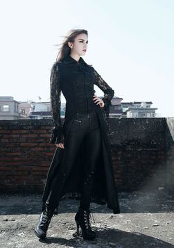 Manteau Long Gothique Femme Automne/hiver 2025 - Style Rétro, Polyester, Pour Sorties, Camping